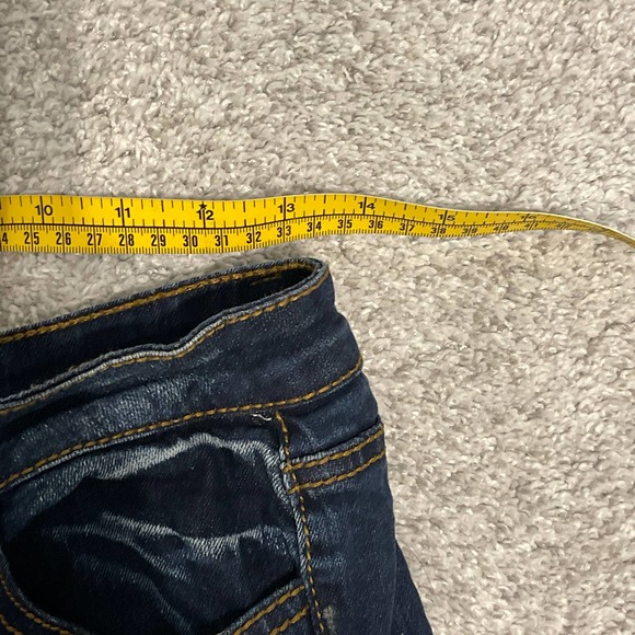 Revolt Girls Blue Jean Shorts Distressed in Front, High Waist 3" Inseam Size 11 - Picture 7 of 8